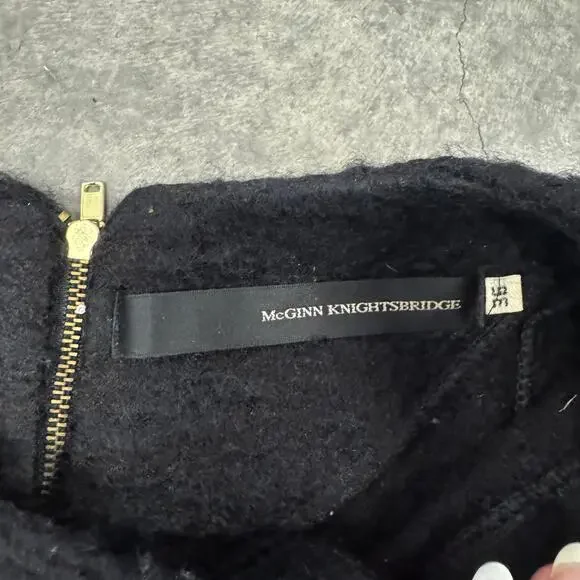 Vintage Y2K Longsleeve Black Bead Embellished McGinn Knightsbridge Mini Dress XS - Picture 4 of 6